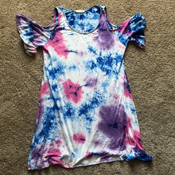 Tye dye peek a boo shoulder dress - Picture 1 of 2
